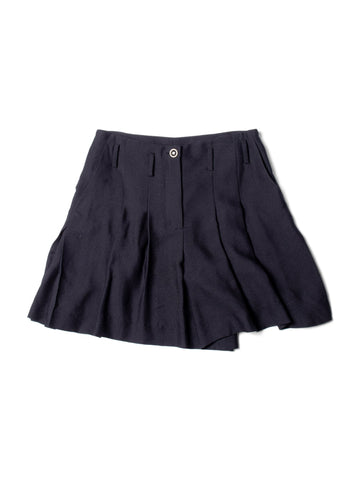Top Quality Chanel CC Logo Silk Pleated Shorts Black