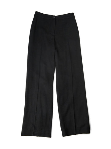 Top Quality Chanel CC Logo Tweed Wool Wide Leg Pants Black