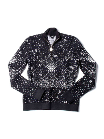 Top Quality Chanel CC Logo Wool N5 Sweater Black White