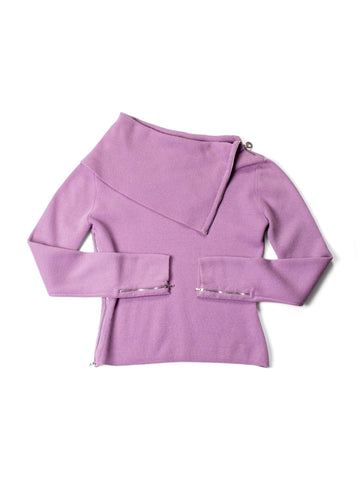 Top Quality Chanel Cashmere Zipper Sweater Lavender