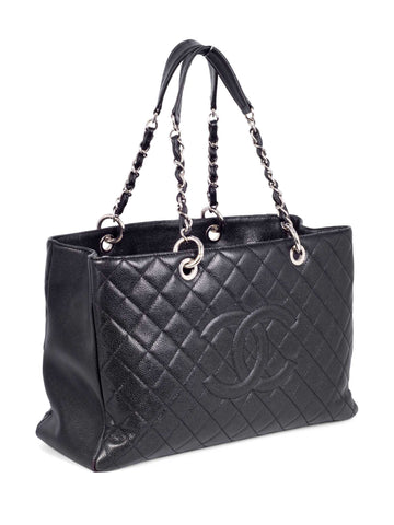 Top Quality Chanel Caviar Quilted Grand Shopping XL Bag Black