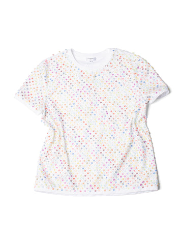 Top Quality Chanel Cotton Sequin CC Logo La Pausa Top White