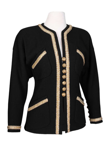 Top Quality Chanel Haute Couture Tweed Swarovski Crystal Fitted Jacket Black