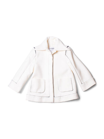 Top Quality Chanel Logo Cotton Tweed Jacket White Black