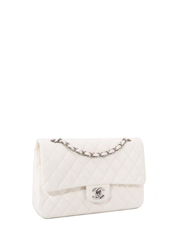 Top Quality Chanel Quilted Leather Medium Double Flap Bag Ivory