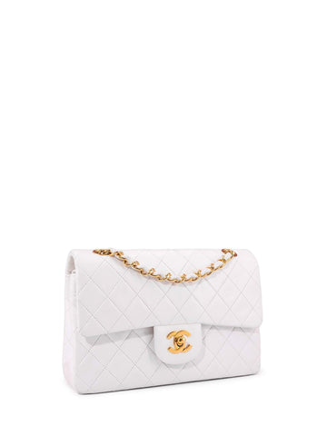 Top Quality Chanel Quilted Leather Small Double Flap Bag White