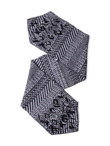 Top Quality Chanel Wool Embroidered Scarf Grey Black