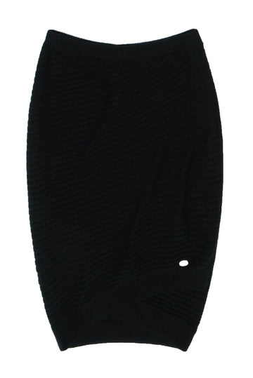 Top Quality Chanel - Black Cashmere Ribbed Knit Pencil Skirt Sz 6
