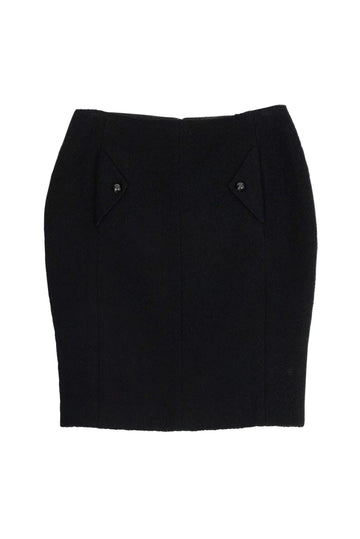 Top Quality Chanel - Black Pencil Skirt Sz 10