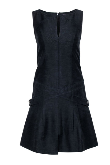 Top Quality Chanel - Black Textured Sleeveless Drop Waist Dress Sz 4