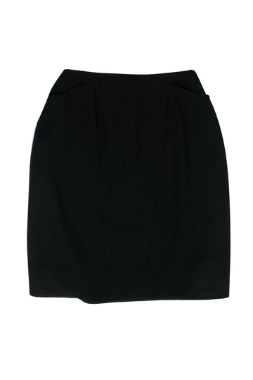 Top Quality Chanel - Black Wool Pencil Skirt Sz 00