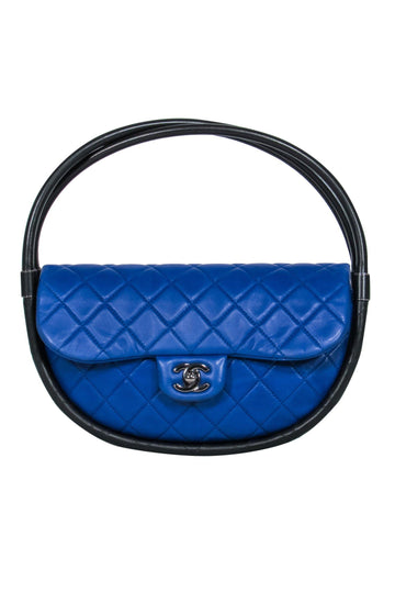 Top Quality Chanel - Cobalt Blue Rare Quilted "Hula Hoop" Handbag