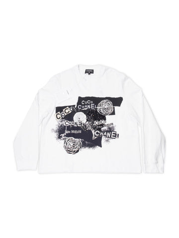 Top Quality Chanel Cotton Sequin CC Logo Shirt White Black