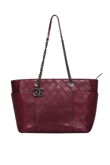 Top Quality Chanel - Oxblood Quilted Leather Tote
