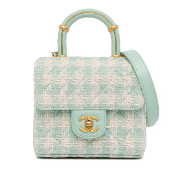 Top Quality Chanel Quilted Tweed Crush Top Handle Flap (SHG-Ex9ayO)