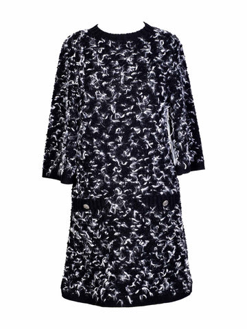 Top Quality Chanel Tweed Mini Dress Black White