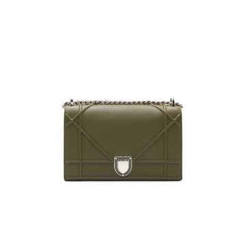 Top quality Dior Olive Leather Medium Top quality Diorama Shoulder Bag