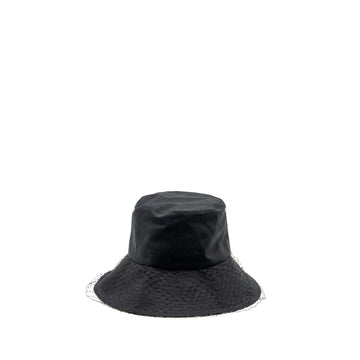 Top quality Dior size 57 Teddy-D Brim Bucket Hat With Veil Black/Blue Oblique