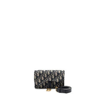 Top quality Dior Saddle Belt Bag Blue Oblique Jacquard Canvas