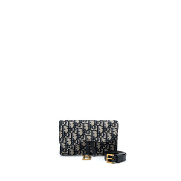 Top quality Dior Saddle Belt Pouch Blue Oblique Jacquard Canvas