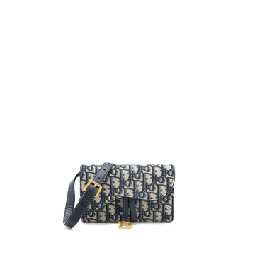 Top quality Dior Saddle Belt Pouch Blue Oblique Jacquard