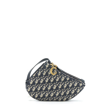 Top quality Dior Saddle Pouch Blue Oblique Canvas