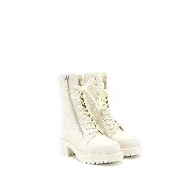 Top quality Dior Size 36 D-leader Ankle Boot Quilted Cannage Calfskin White