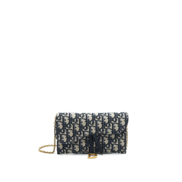Top quality Dior Oblique Jacquard Saddle Wallet With Chain