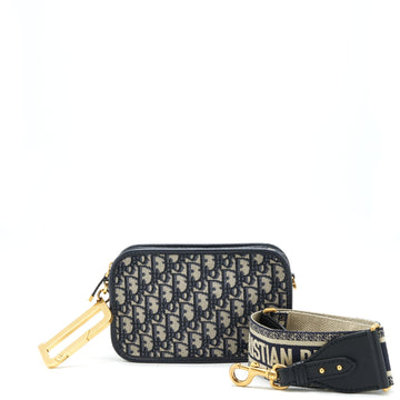 Top quality Dior Oblique Top quality Diorquake clutch with extra woven logo bag strap