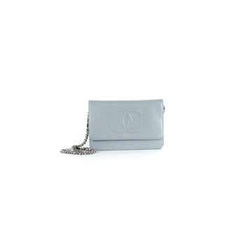Top Quality Chanel Caviar Wallet On Chain Light Blue