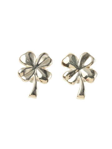 Top Quality Chanel Clover Pierced Earrings Silver