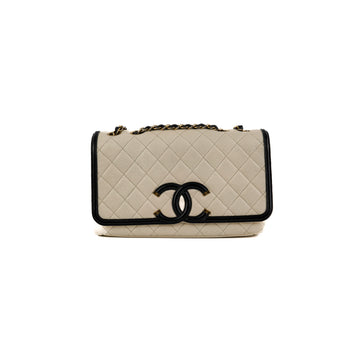 Top Quality Chanel Filigree Caviar Flap Cream