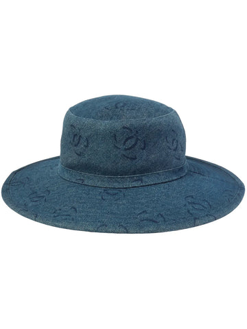 Top Quality Chanel 2002 Made Cc Mark Print Denim Hat Indigo