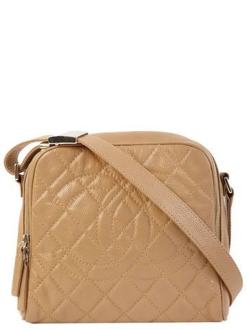 Top Quality Chanel Around 2007 Made Caviar Skin Cc Mark Stitch Shoulder Bag Beige
