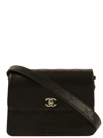 Top Quality Chanel Around 1998 Made Turn-Lock Shoulder Bag Black