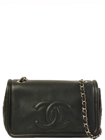 Top Quality Chanel Around 2009 Made Caviar Skin Cc Mark Stitch Chain Bag Black