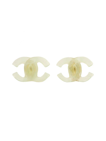 Top Quality Chanel 2001 Made Cc Mark Earrings Mint Green