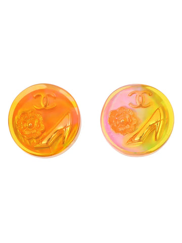 Top Quality Chanel 1997 Made Round Motif Aurora Earrings Multi