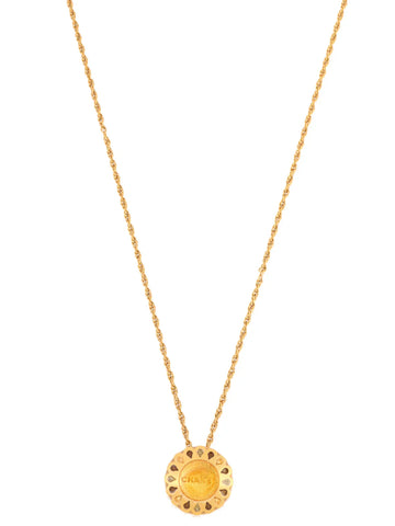 Top Quality Chanel 1999 Made Round Teardrop Design Logo Necklace Gold/Multi
