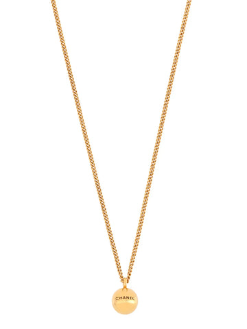 Top Quality Chanel 1998 Made Ball Motif Logo Necklace Gold