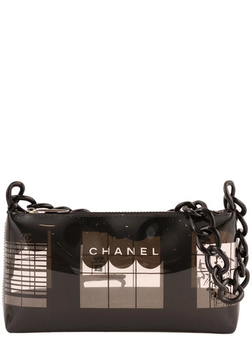 Top Quality Chanel Around 2003 Made Windows Line Chain Bag Black