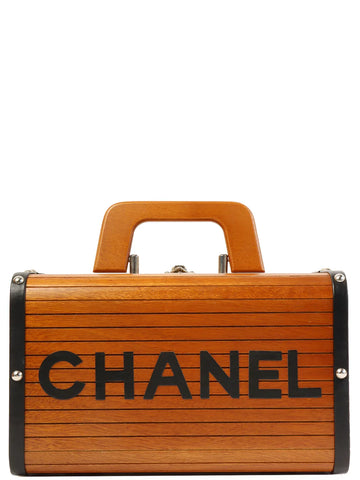 Top Quality Chanel Around 1995 Made Wood Cc Mark Logo Vanity Brown