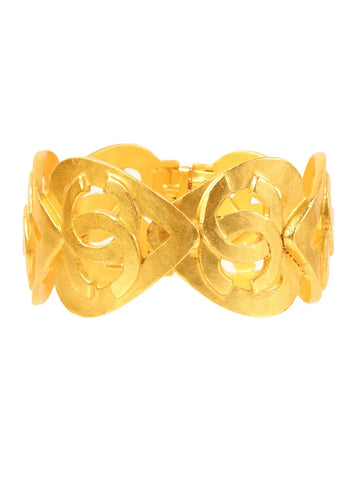 Top Quality Chanel 1995 Made Cc Mark Heart Cutout Bangle Gold