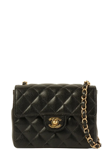 Top Quality Chanel Around 2003 Made Caviar Skin Classic New Chain Bag Mini Black