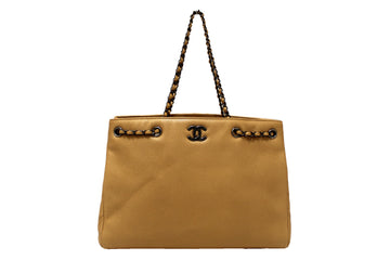 Top Quality Chanel Brown Caviar Leather Large Shopping Tote Bag
