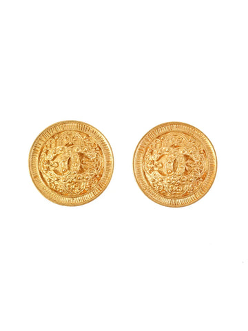 Top Quality Chanel 1994 Made Round Dotted Cc Mark Earrings