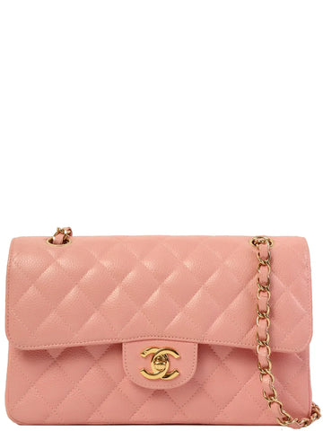 Top Quality Chanel Around 2003 Made Caviar Skin Classic New Chain Bag 23Cm Pink