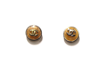 Top Quality Chanel   Costume Round CC Amber Pearl Color Studded Earrings