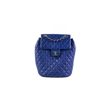 Top Quality Chanel Small Urban Spirit Lambskin Blue Backpack