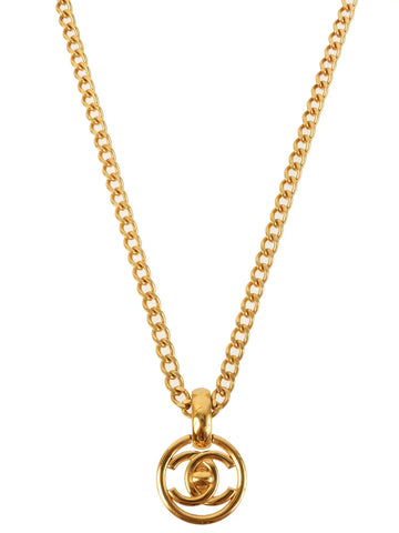 Top Quality Chanel 1997 Made Circle Turn-Lock Chain Necklace